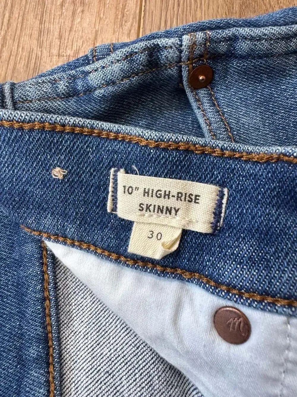 Madewell 10” High Rise Skinny Jeans Size 30 Medium Wash Stretch Denim